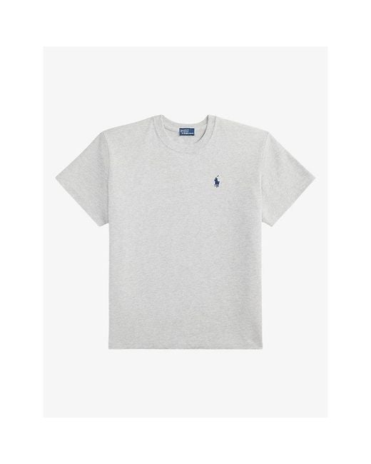 Polo Ralph Lauren White Logo-Embroidered Cotton-Jersey T-Shirt