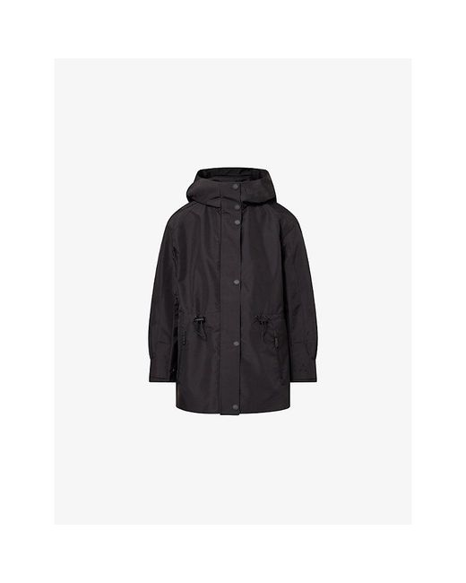 Perfect Moment Black Drawstring Woven Parka Jacket