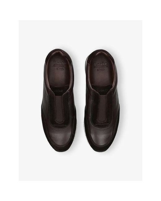Loake Black Ballantyne Leather And Suede Trainers for men