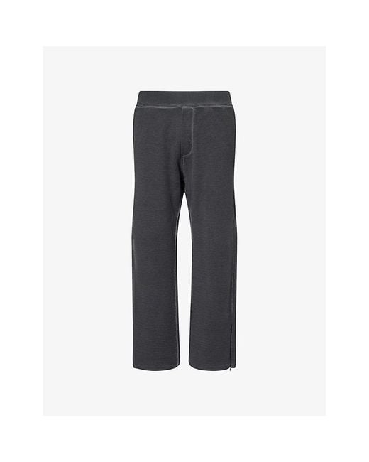 DSquared² Gray Gym Zipped-Cuffs Cotton-Jersey Jogging Bottoms for men