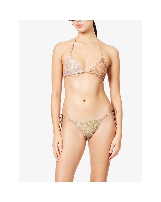 Zimmermann White Awaken Metallic Triangle Bikini Set
