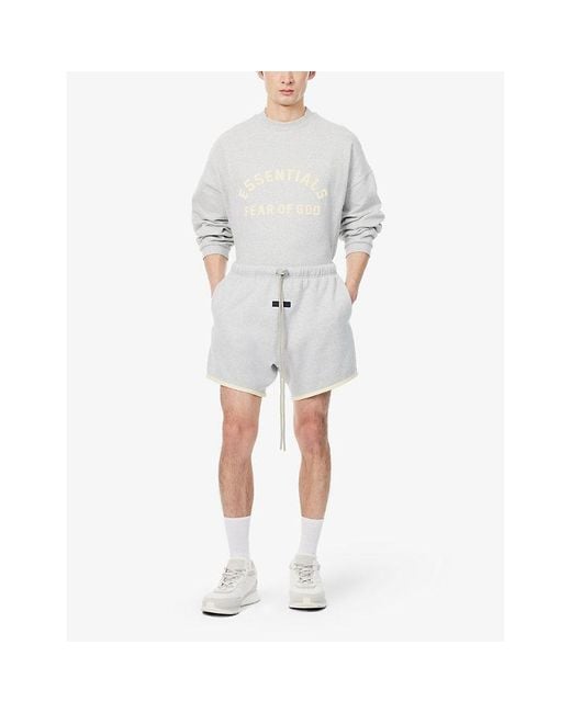 Fear Of God White Essentials Brand-patch Cotton-blend Shorts for men