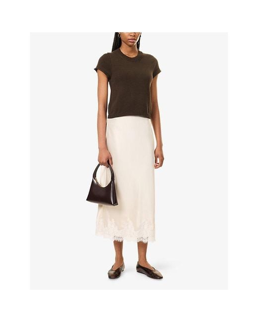 ME+EM Brown Shrunken Straight Cotton-Knit Baby Tee