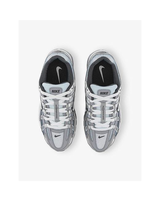Nike Gray P-6000 Woven And Leather Low-Top Trainers for men