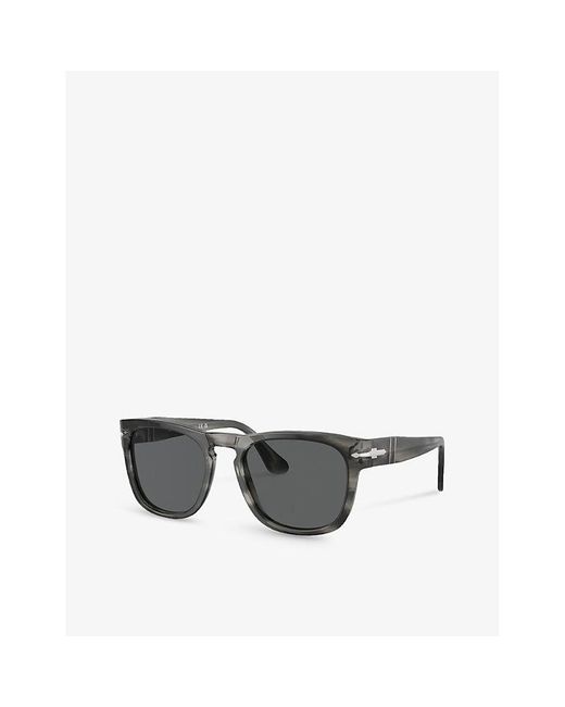 Persol Gray Po3333s Elio Square-frame Acetate Sunglasses