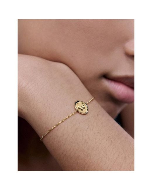 Monica Vinader Metallic Initial W Stamp 18Ct Vermeil Bracelet