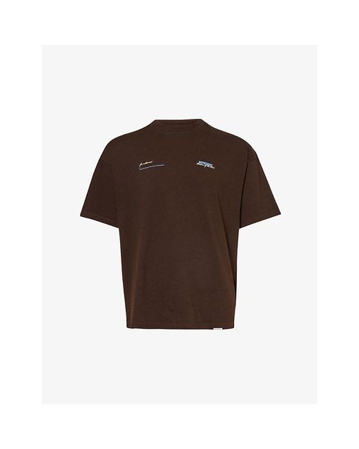 Represent Brown Patron Of The Club Brand-print Cotton-jersey T-shirt X for men