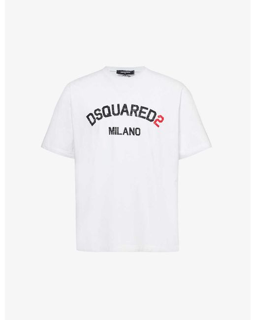 DSquared² White Milano Logo-print Relaxed-fit Cotton-jersey T-shirt X for men