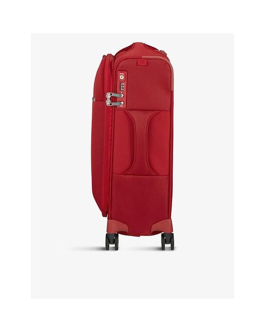 Samsonite Red Spinner Soft-shell 4 Wheel Branded Woven Cabin Suitcase