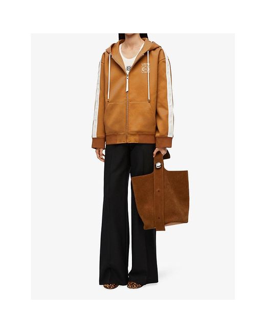 Loewe Brown Anagram-embroidered Relaxed-fit Woven Jacket