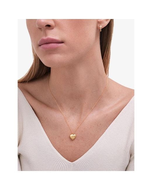 Astley Clarke Metallic Mini Heart 18Ct Vermeil Locket Necklace