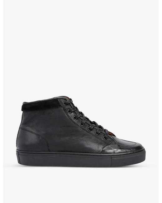 Belstaff Rally Leather High-top Trainers in Black for Men | Lyst UK