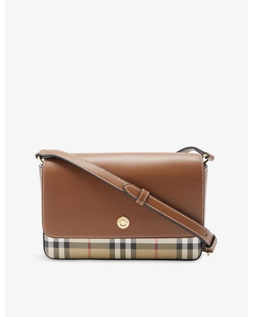 Burberry New Hampshire Mini Canvas And Leather Shoulder Bag in Brown Lyst