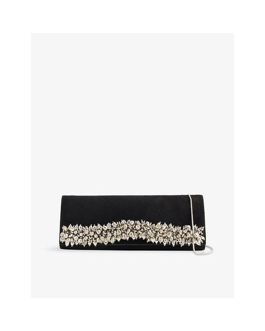 Jonathan Simkhai Black River East West Crystal And Suede Clutch