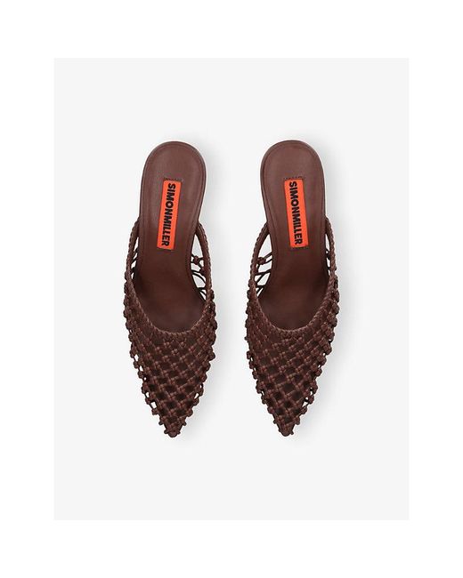 Simon Miller Brown Knotted Gala Woven Heeled Mules