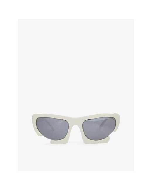HELIOT EMIL Gray Axially Rectangle-frame Polyurethane Sunglasses for men