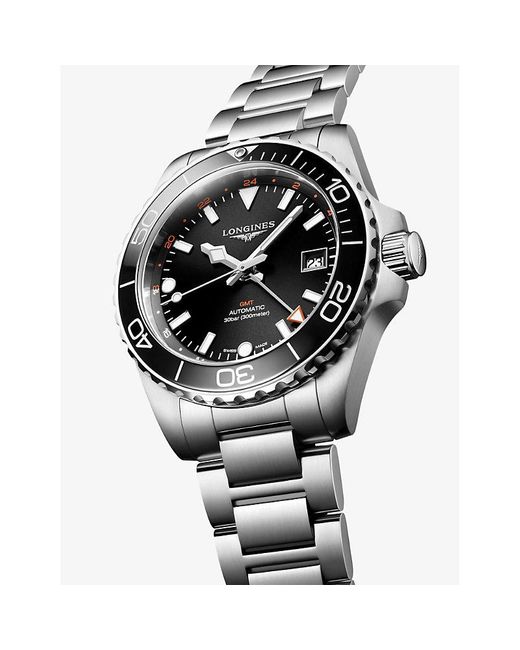Longines Metallic L3.790.4.56.6 Hydroconquest Gmt Stainless-Steel Automatic Watch for men