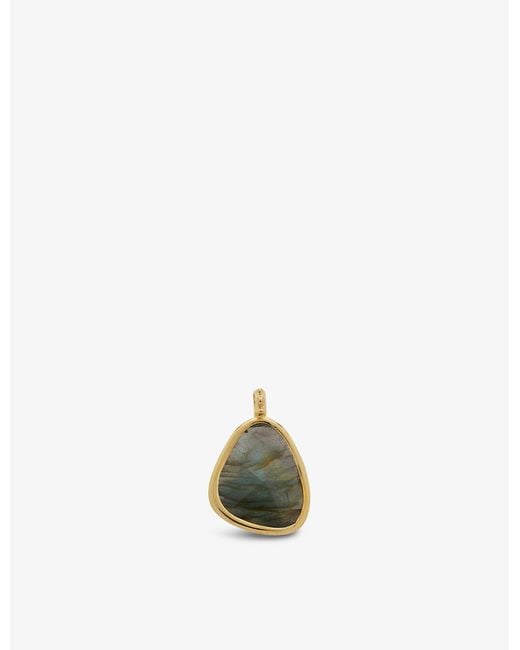 Monica Vinader Gray Deia 18ct Recycled Yellow Gold-plated Vermeil Sterling Silver And Labradorite Pendant