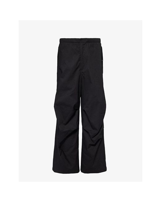 Jil Sander Black Pleated-knee Relaxed-fit Cotton Trousers for men