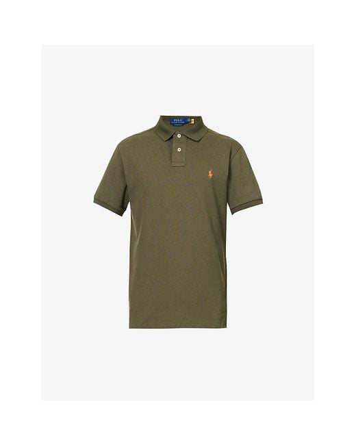 Polo Ralph Lauren Green Logo-embroidered Custom-fit Cotton-piqué Polo Shirt for men