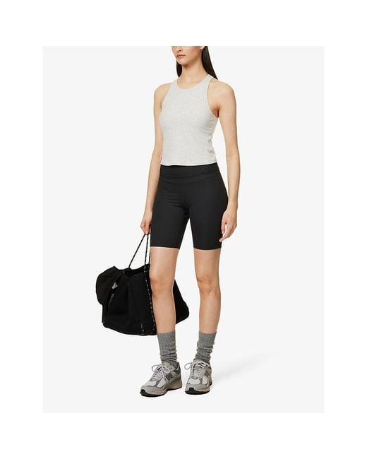 vuori White Mudra Brand-Patch Stretch-Jersey Top