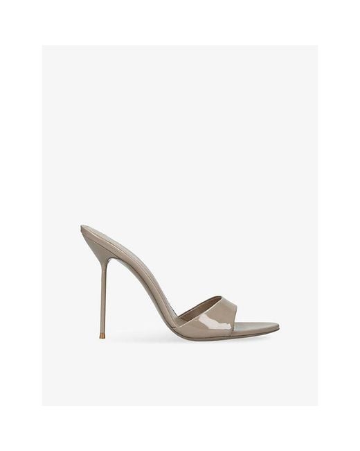 Paris Texas White Lidia 105 Leather Heeled Mules