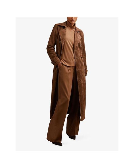 Reiss Brown Wendy Roll-Neck Wool Jumper