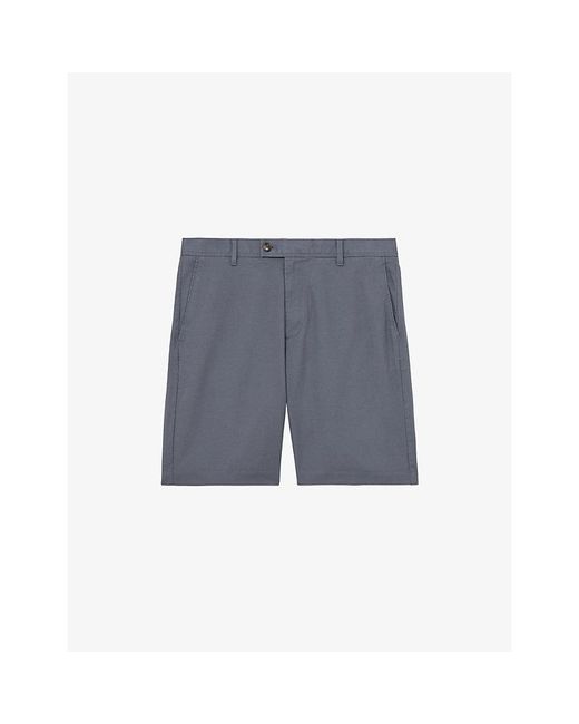 Reiss Gray Wicket Stretch-Cotton Chino Shorts for men