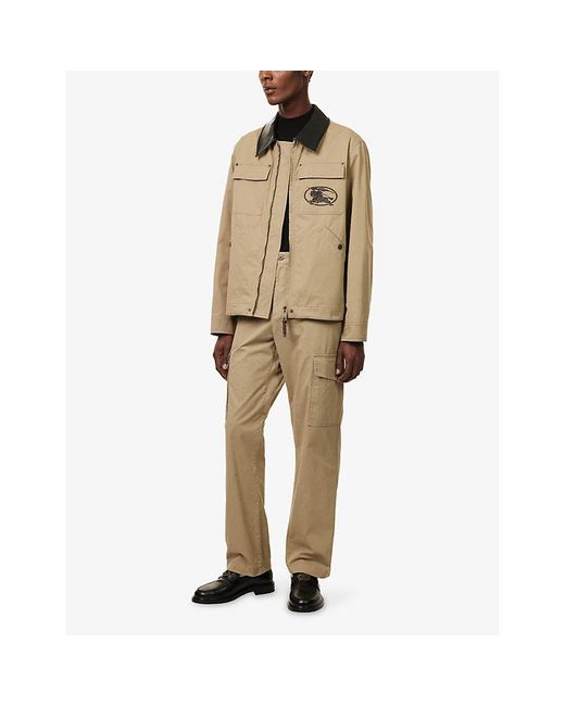 Burberry Natural Reddric Straight-Leg Cotton Trousers for men