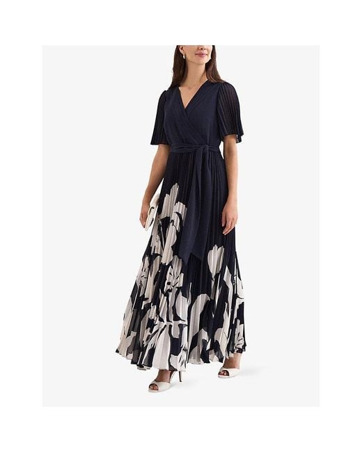 Phase Eight Blue Abigail Floral-Print Woven Maxi Dress