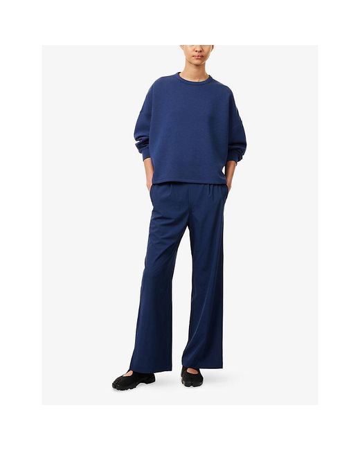 Nike Blue 24.7 Impossiblysoft Dri-Fit Oversized Crewneck Jersey Sweatshirt