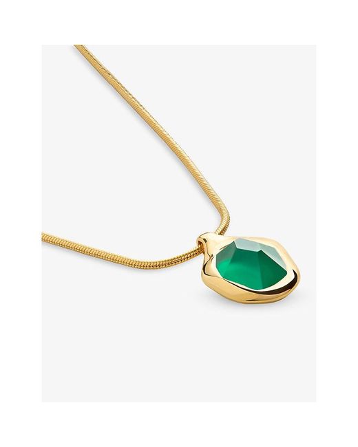 Monica Vinader Metallic Odyssey 18Ct Vermeil-Plated 925 Sterling And Onyx Pendant Necklace