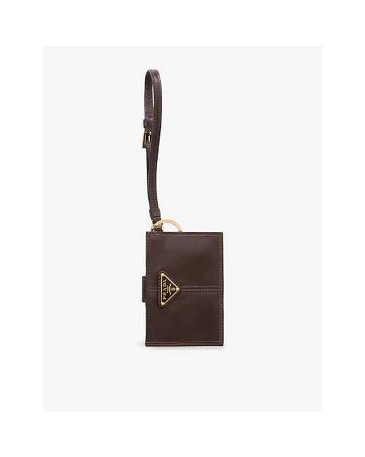 Prada Brown Leather Card Holder