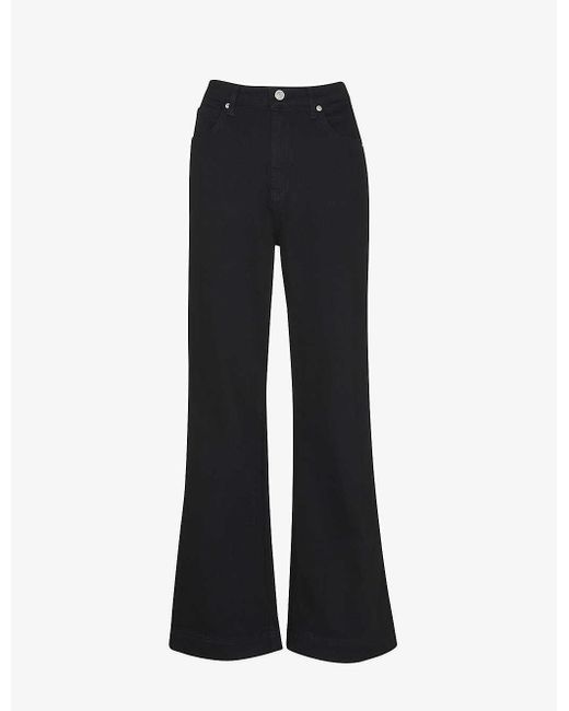 Whistles Lucy Flaredleg Highrise Stretchdenim Jeans in Black Lyst