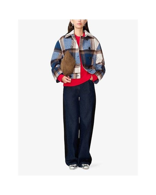 OMNES Blue Clyde Checked Woven Jacket