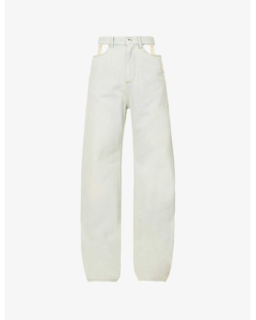 Maison Margiela White Decortique Cut-out Straight-leg High-rise Jeans