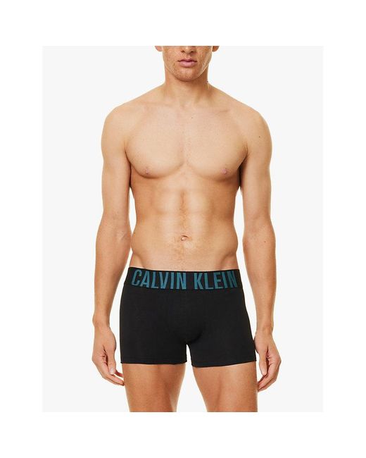 Calvin Klein Black Intense Power Pack-Of-Three Stretch-Cotton Trunks for men