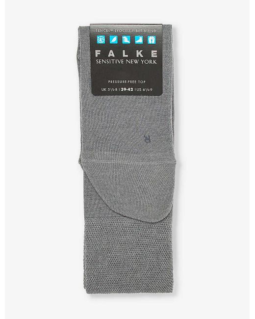 Falke Gray Sensitive New York Logo-print Knitted Socks for men