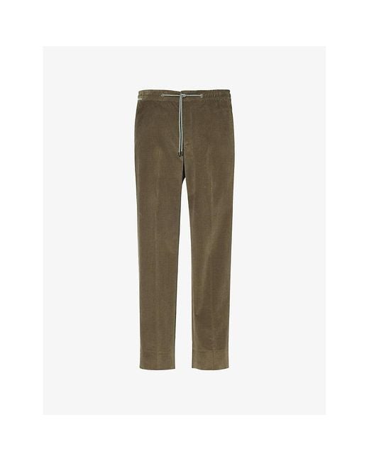 Corneliani Green Regular-fit Straight-leg Mid-rise Stretch-cotton Trousers for men