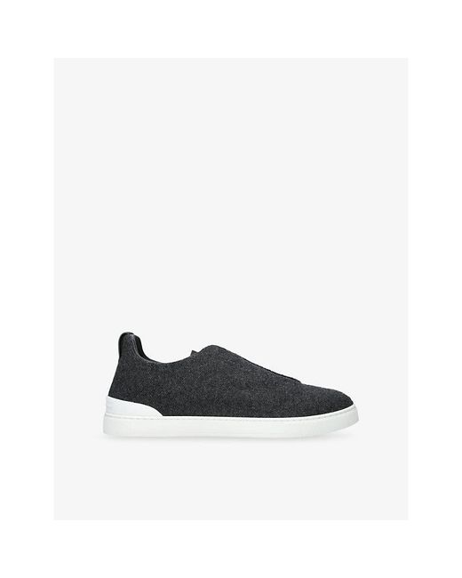 Zegna Black Triple Stitch Oasi Cashmere Trainers for men