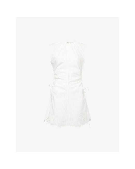 Sir White Klara Ruched Cotton Mini Dress