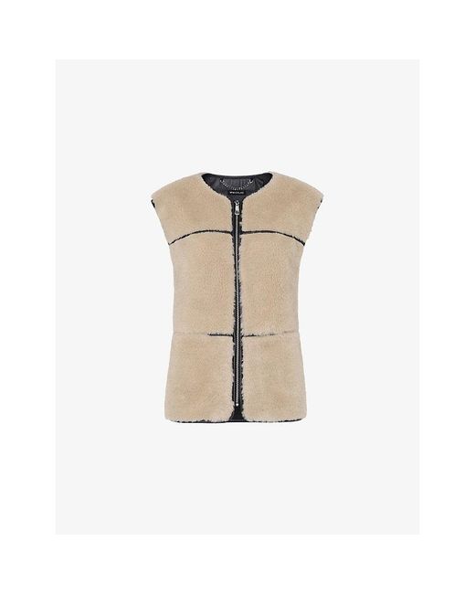 Whistles Natural Rowena Panelled Faux-Fur Waistcoat