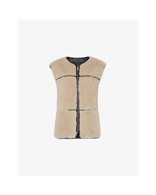 Whistles Natural Rowena Panelled Faux-Fur Waistcoat