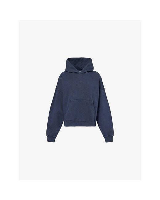 Carhartt Blue Benton Logo-Embroidered Cotton Hoody