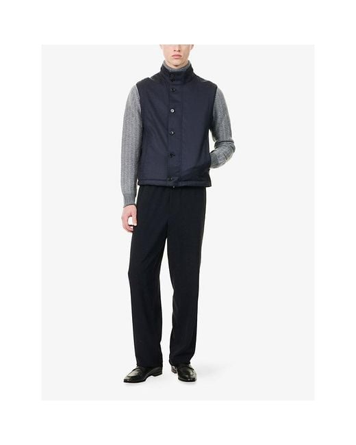 Dunhill Blue Reversible Sleeveless Cashmere Jacket for men