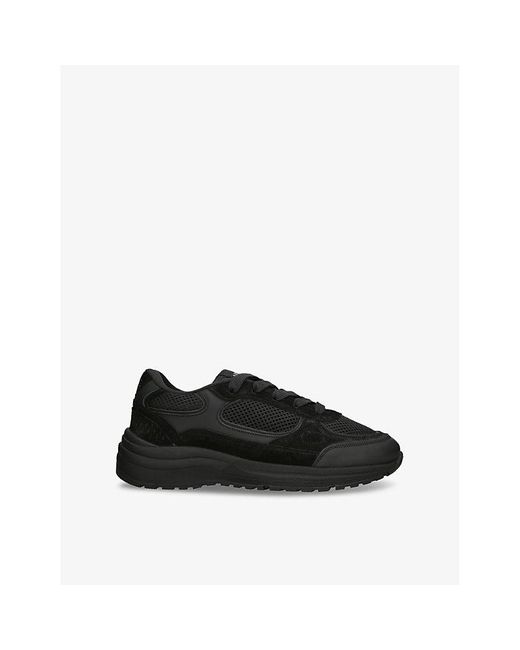 Arne Black Apollo Runner Suede And Mesh Low-Top Trainers for men