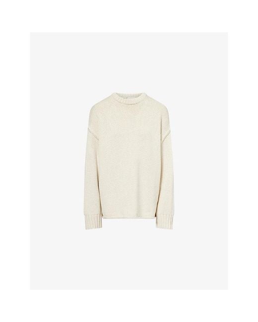 Dissh White Roy Longline Cotton And Wool Jumper