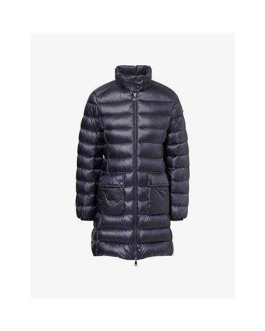 Moncler Blue Genet Long Shell-Down Coat