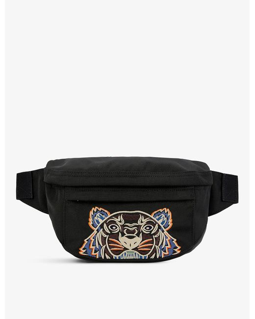 KENZO Synthetic Kampus Tigerembroidered Nylon Belt Bag in Black for