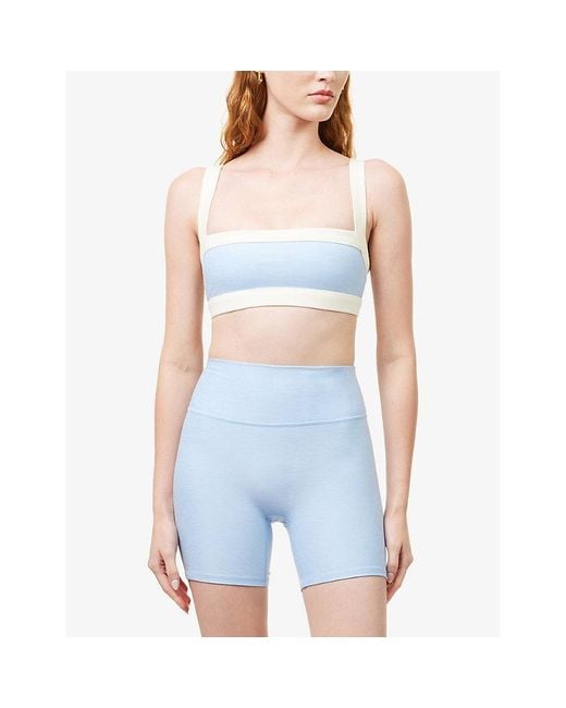 Cheap Monday Blue Outpost Square-Neck Sports Bra